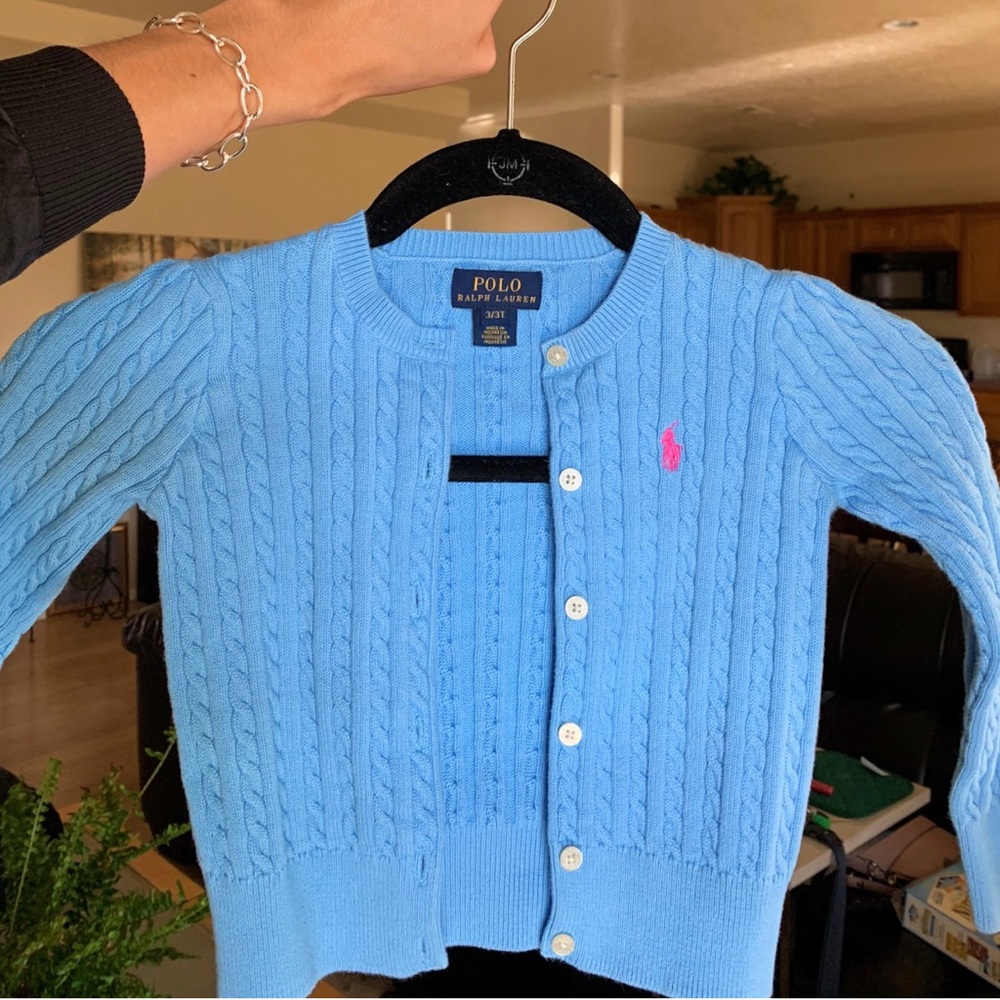 3T Girls blue Ralph Lauren Button-up cardigan